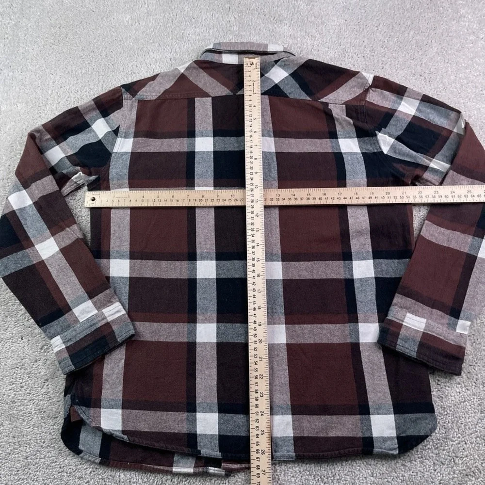 Levis Shirt Mens Large Brown Plaid Flannel Button‎ Up Outdoors Hiking Casual